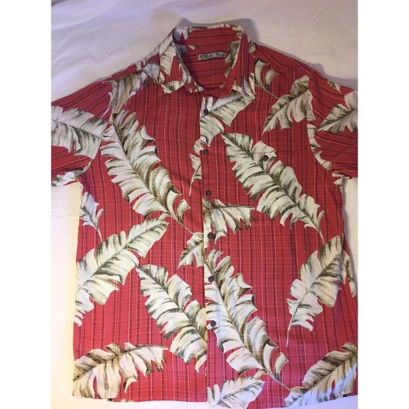 batik bay Other - Batik Bay Hawaiian Casual Dress Shirt Button Red Floral Men's Size Large
